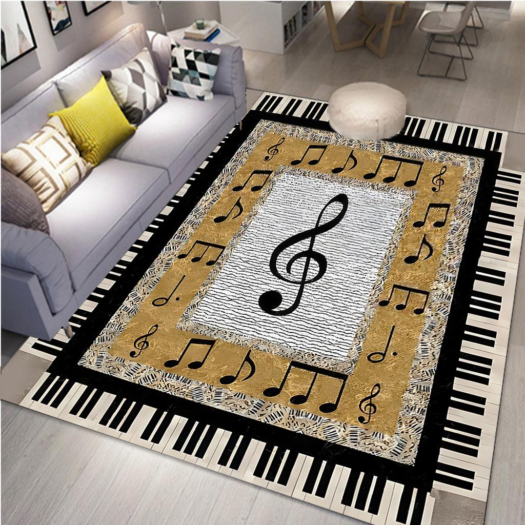 3D Music Carpet 3D Printing Carpets for Living Room Bedroom Decor Carpet Flannel Home Floor Mat Music Area Rugs