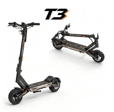 Összecsukható elektromos roller KuKirin T3, 800W motor, 48V 15.6Ah akkumulátor, maximális sebesség 45 km/h, hatótávolság 58 km, 10 hüvelykes kerekek