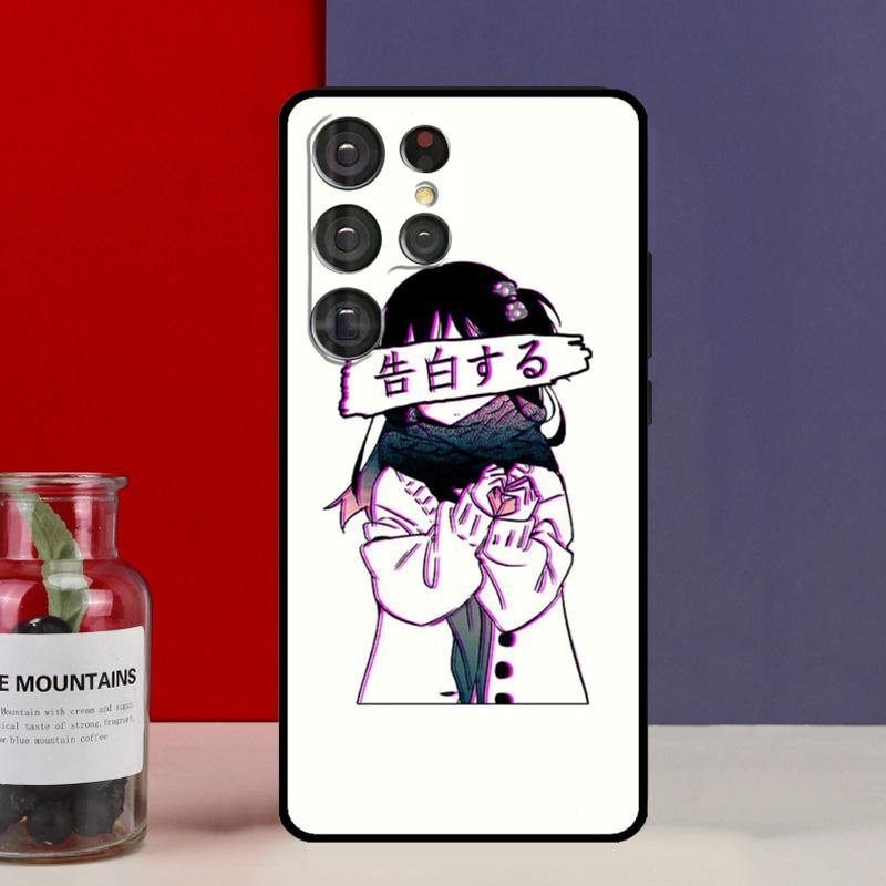 Sad Japanese Aesthetic Art Funda Case For Samsung Galaxy S25 Ultra S9 S10 S20 S22 Plus S21 FE S23 S24 Ultra Phone Cover