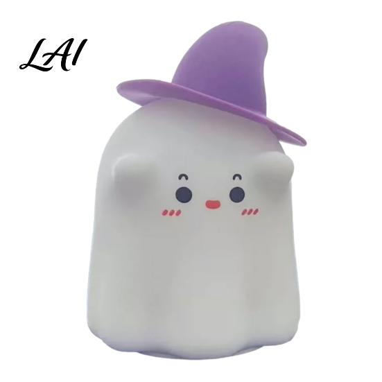 Non-glaring Warm Light Magician Ghost Silicone Night with Tap Sensing Control Rechargeable LED Lamp for Creative Gift Kids Bedroom Room Decor,