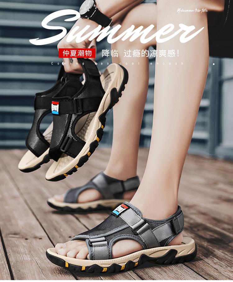 Sandals 22 Summer New Extra Large Size Beach Shoes Oxford Cloth Velcro Two Wear Slippers