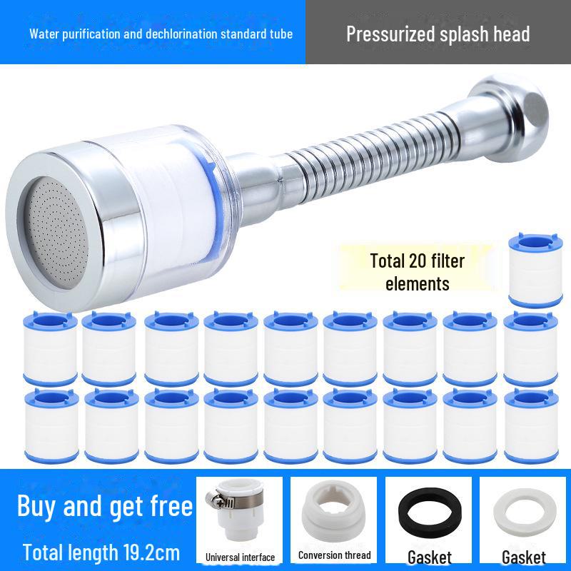 Univerzální filtr na kuchyňskou baterii a prodlužovač s ochranou proti stříkání šetřící vodu