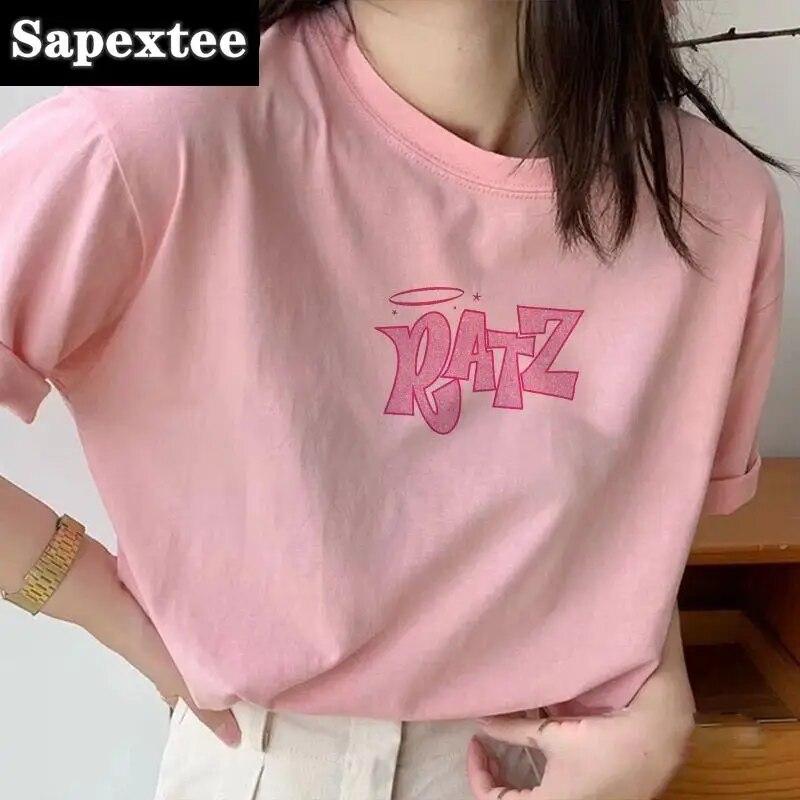Woman Kawaii Ratz Mouse Tree Print Harajuku Summer Unisex Tshirts Casual Round Neck Short Slee Top Tee Shirt Women T-shirt Drop Ship