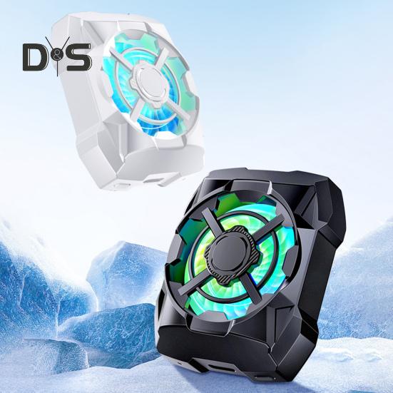 Rechargeable Phone Radiator Low-Noise Wireless Magnetic 3 Speeds Adjustable Gaming Phone Cooling Fan with LED Lights