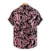 Casual Men's Letter Graffiti Print Short Sleeve Shirt