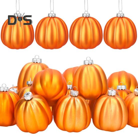 12 ks Podzimní Mini Dýňové Koule Závěsná Dýňová Ozdoba na Den Díkůvzdání Halloweenská Dekorace Vánočního Stromku Farmářský Dům Domácí Párty Dekor