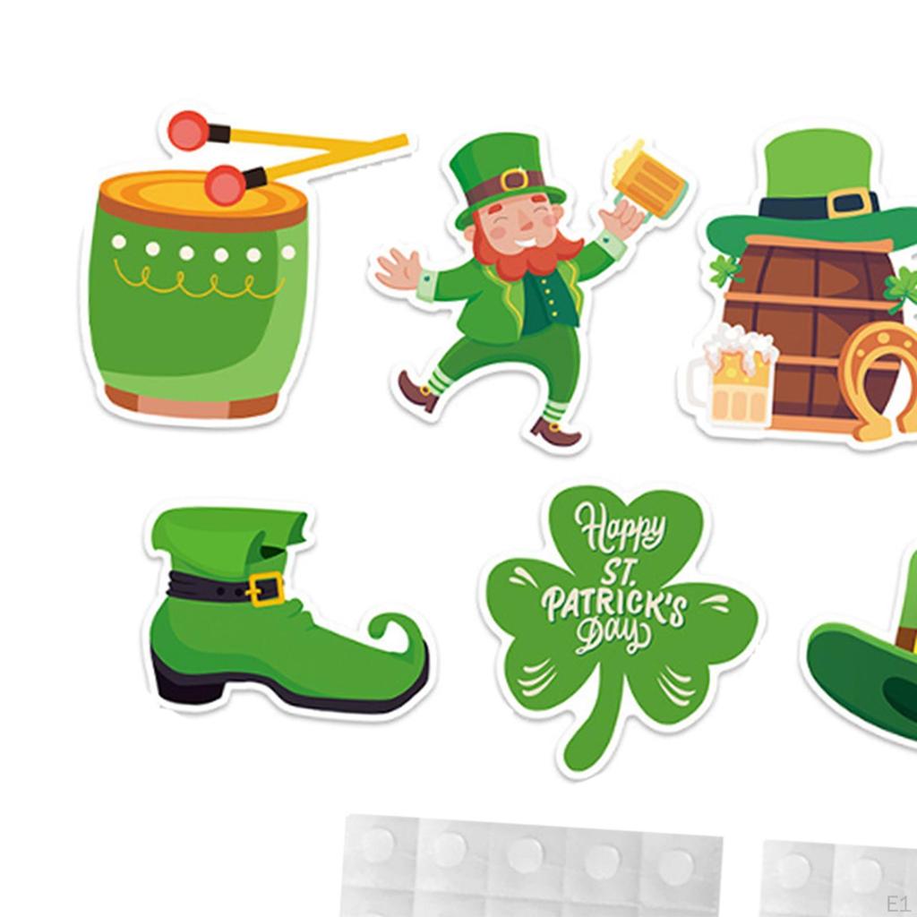 36Pcs ST Patrick's Day Wall Stickers PVC Ornament Decals Decoration