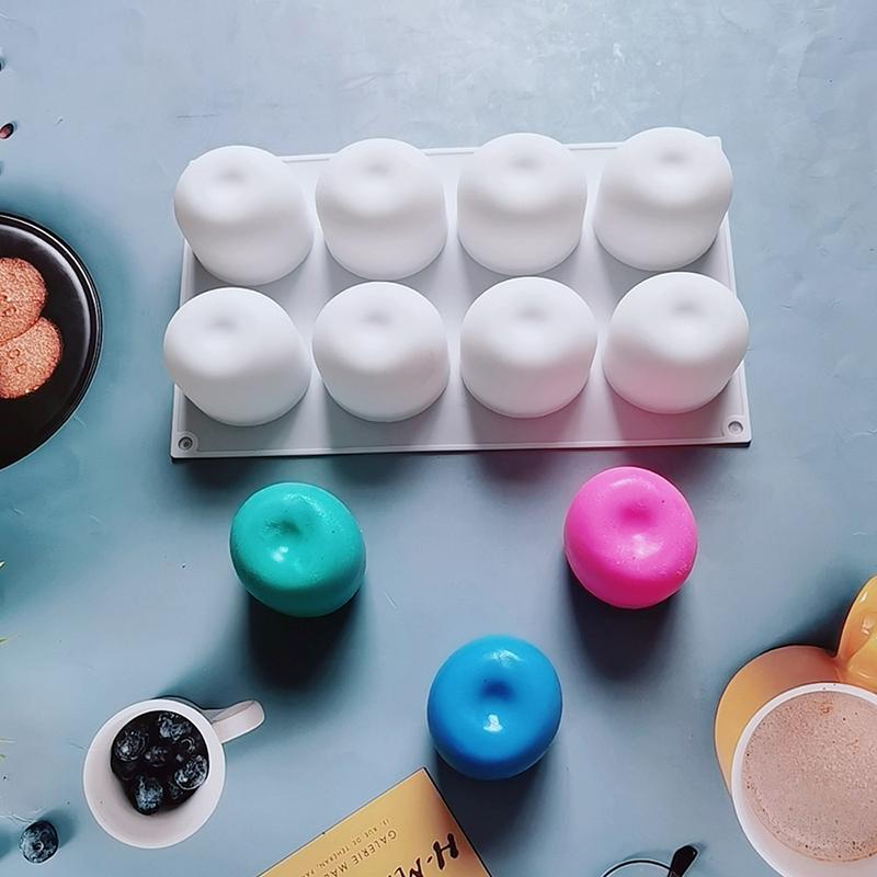 Apple Shaped Silicone Mold 8-Grid Diy Cake Mousse Ice Cream Chocolate Pastry Dessert Decoration Tool