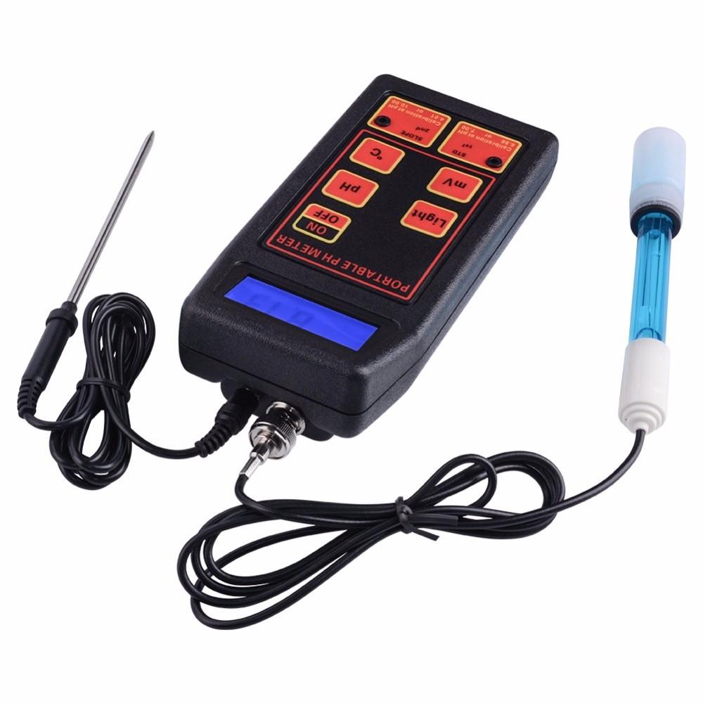 3-in-1 PH/mV/Temp Meter + Replaceable PH & ORP Electrodes PH-8424 Acidity Meter Portable Detector Waterproof PH Temperature Meter