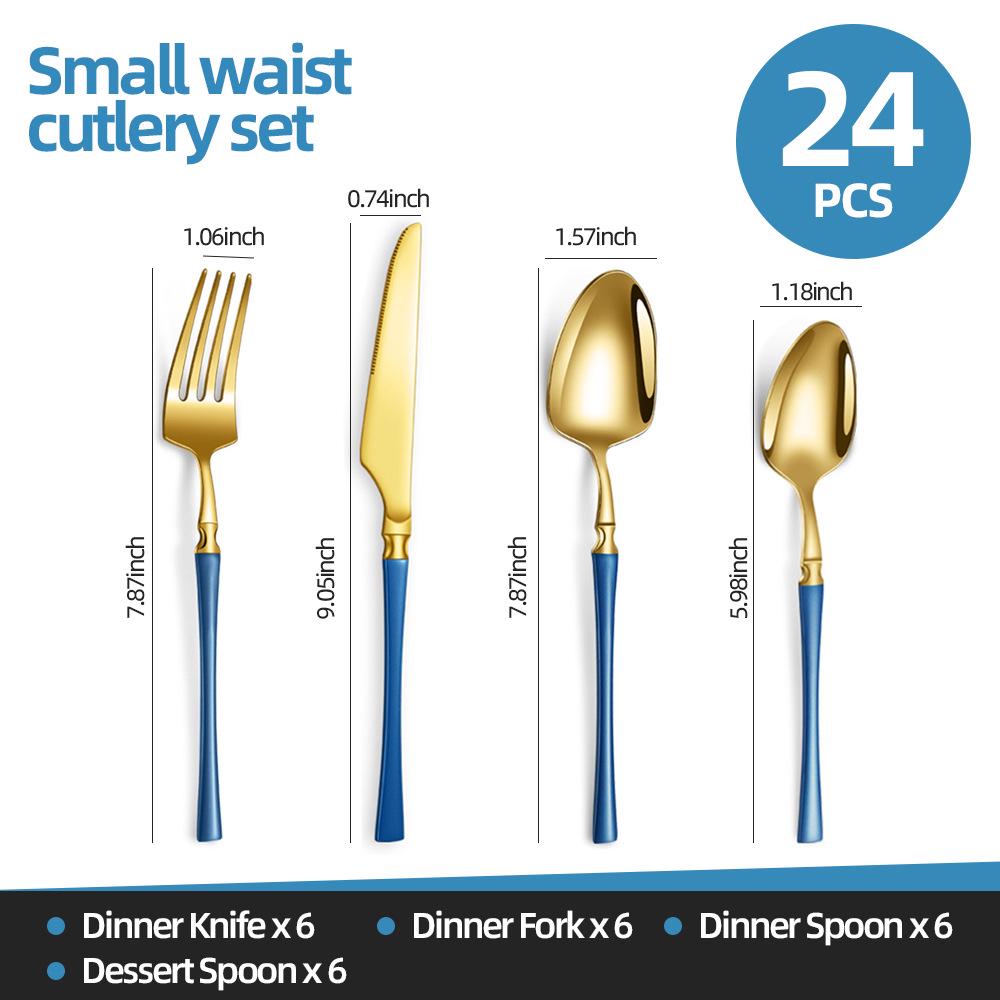 Nowoczesny Zestaw Sztućców ze Stali Nierdzewnej 2025: Kolekcja 24/30 sztuk noży, widelców i łyżek dla hoteli i restauracji zachodnich.