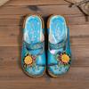 Fashion GKTINOO Flower Slippers Genuine Leather Shoes Handmade Slides Flip Flop On The Platform Clogs For Women Woman Slippers