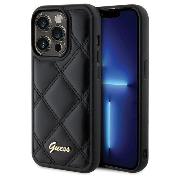Guess Guhcp15Lpsqsqsk Iphone 15 Pro 6.1 Czarny/Black Hardcase Quilted Metal Logo