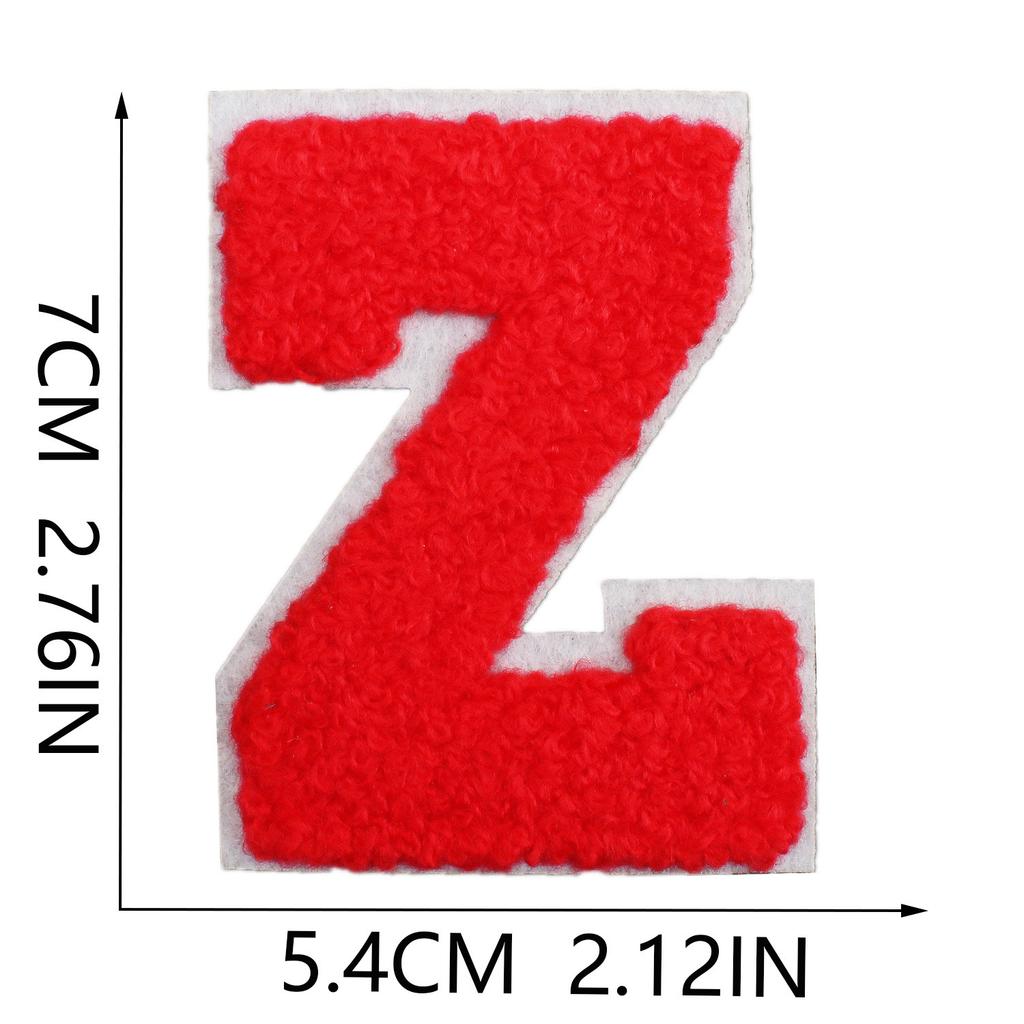 7Cm White Background Red Character Embroidery Cloth Sticker English Letters Towel Embroidery Patch Sticker Computer Embroidery Chapter Boy Heat Transf