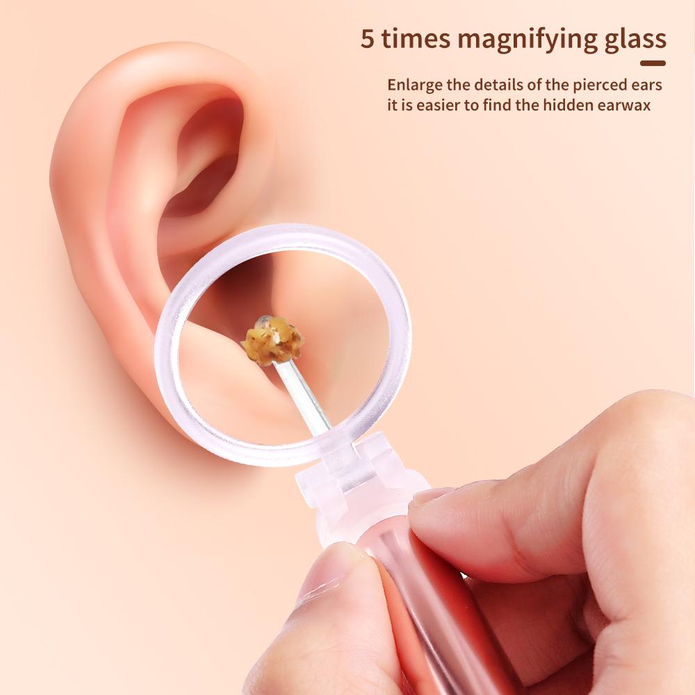 LED FlashLight Earpick Ear Cleaning Light Earpick Spoon Ear Curette Light Spoon Ear Wax Removal Ear Cleaning Tool