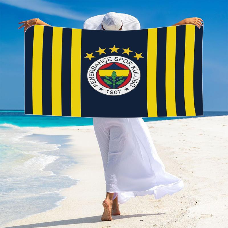 Fenerbahçe Logo Print Beach Towel, Large Soft Quick Dry Towel for Beach Camping Swimming