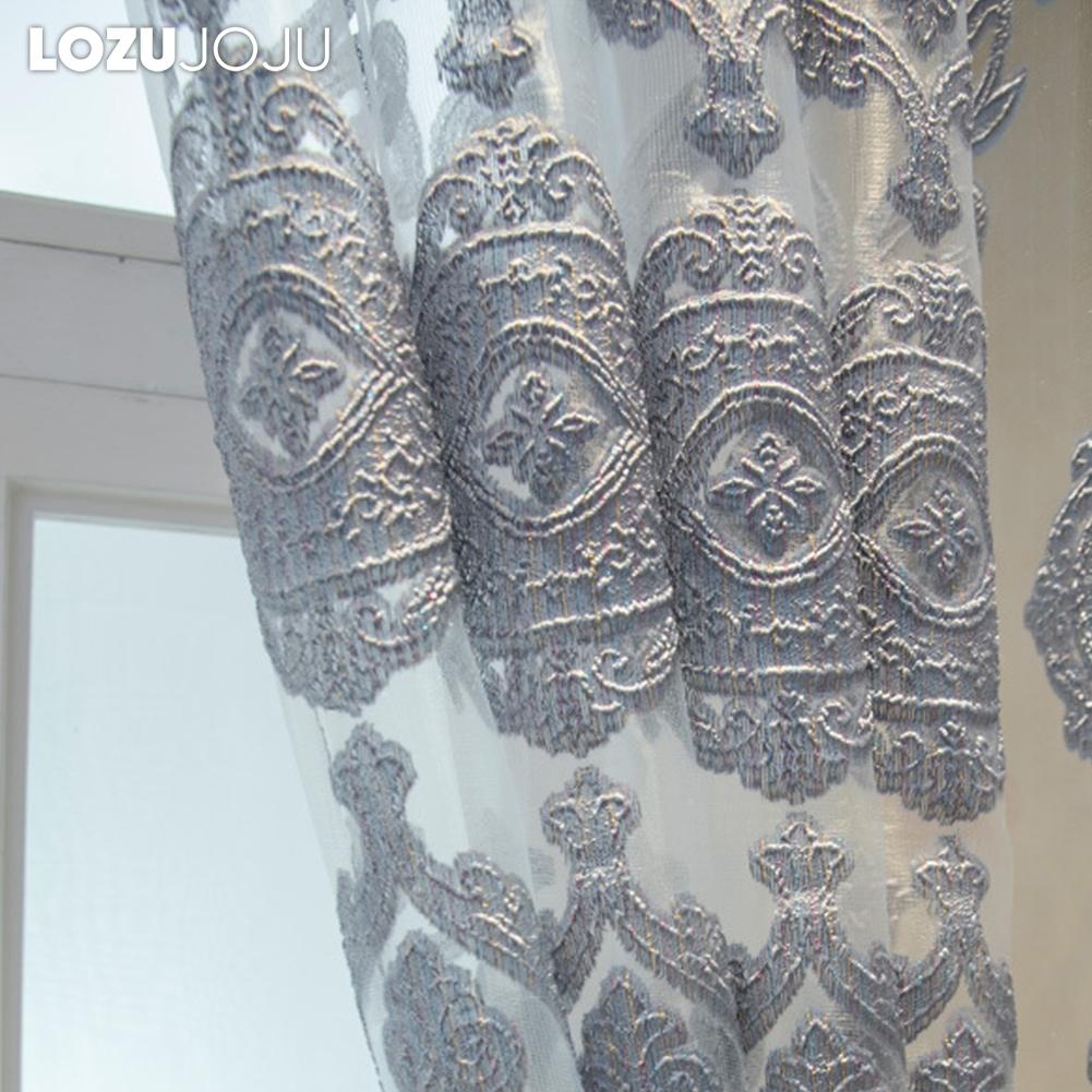 1 STÜCK LOZUJOJU Modische Tüllvorhänge im europäischen Stil mit ausgehöhltem Design und Tüllvorhängen für Wohnzimmer, Schlafzimmer, Heimdekoration