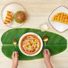 5PCS Artificial Banana Leaves Table Decoration Waterproof Palm Tree Leaves Faux Lotus Leaf Hawaiian Party Home Place Mat