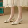 Yuanlitong Leather Women's Shoes Are Comfortable and Soft-soled, Not Tired Feet, French Single Shoes, the Same High-heeled Shoes In Shopping Malls, W