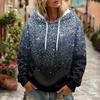 Felpa da donna con cappuccio, manica lunga, stampa floreale, con e tasche, per abbigliamento casual