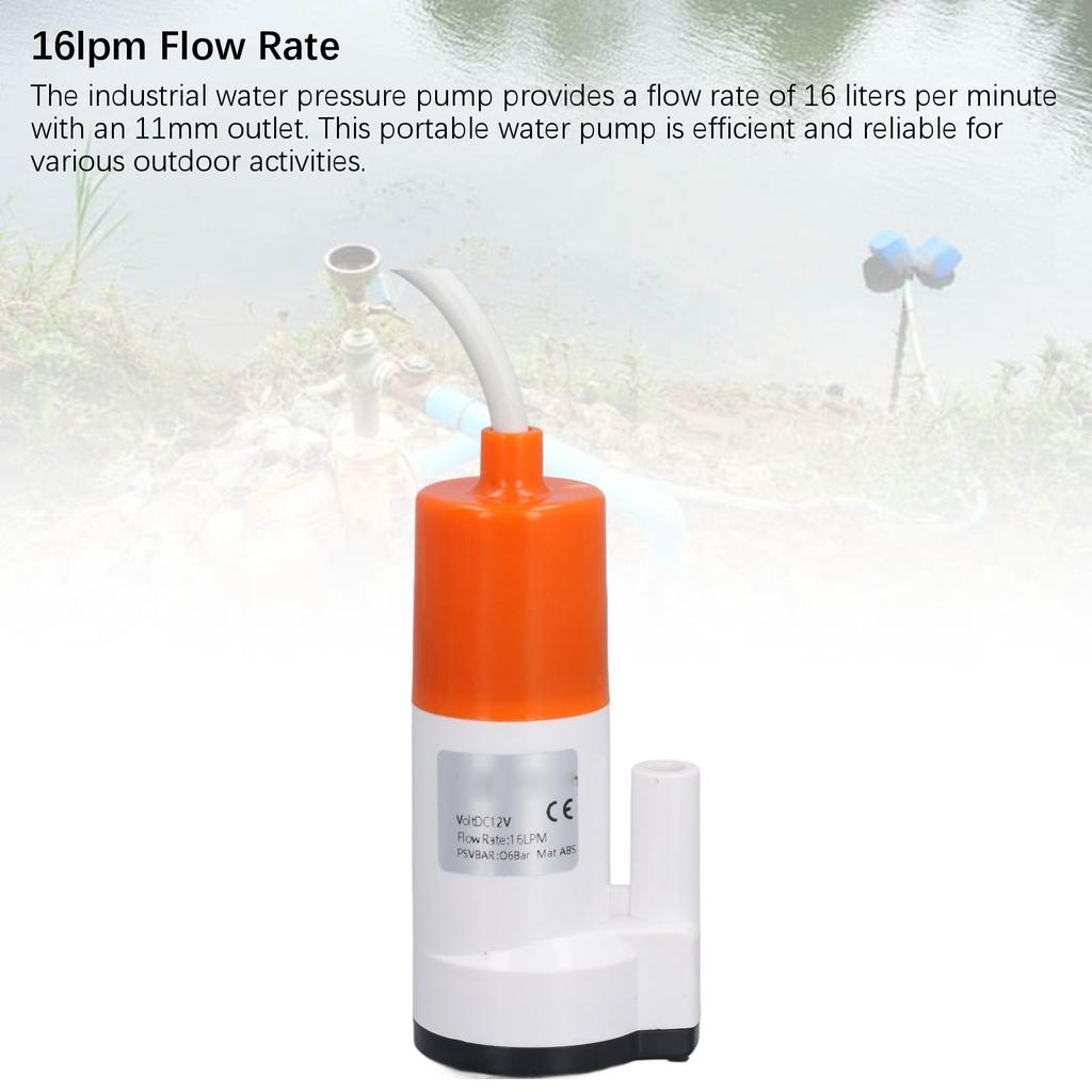Asixxsix DC 12V RV Water Pump, 16lpm RV Water Pressure Pump, Low Noise RV High Pressure Water Pump for RV Yacht Camper Sprayer Food Truck Camping