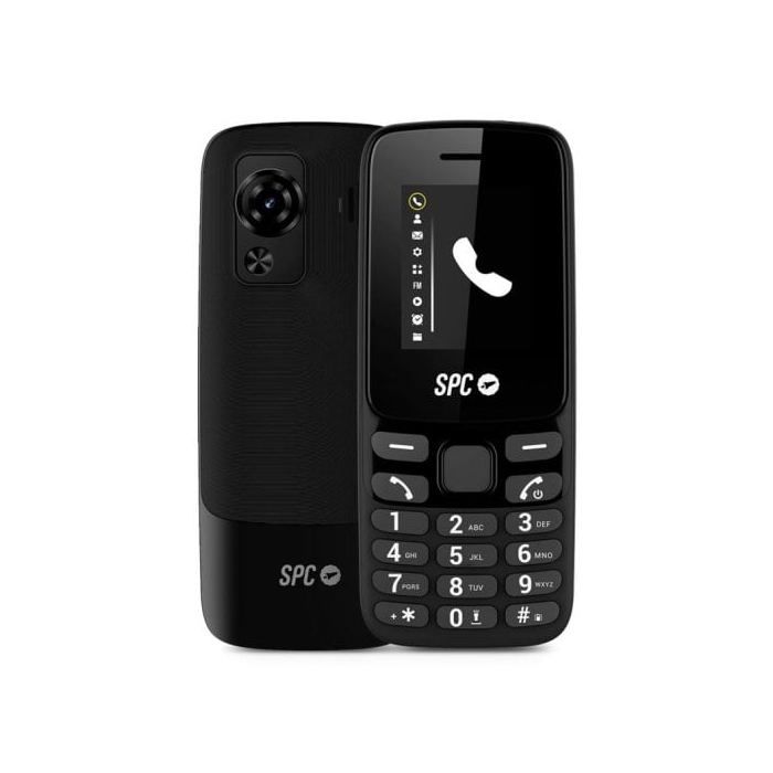 SPC Talk 2 – Téléphone Mobile Basique 4G Avec Batterie 6J, Écran 1,8", Volume Sonnerie 106dB, Portable Et Léger | Noir