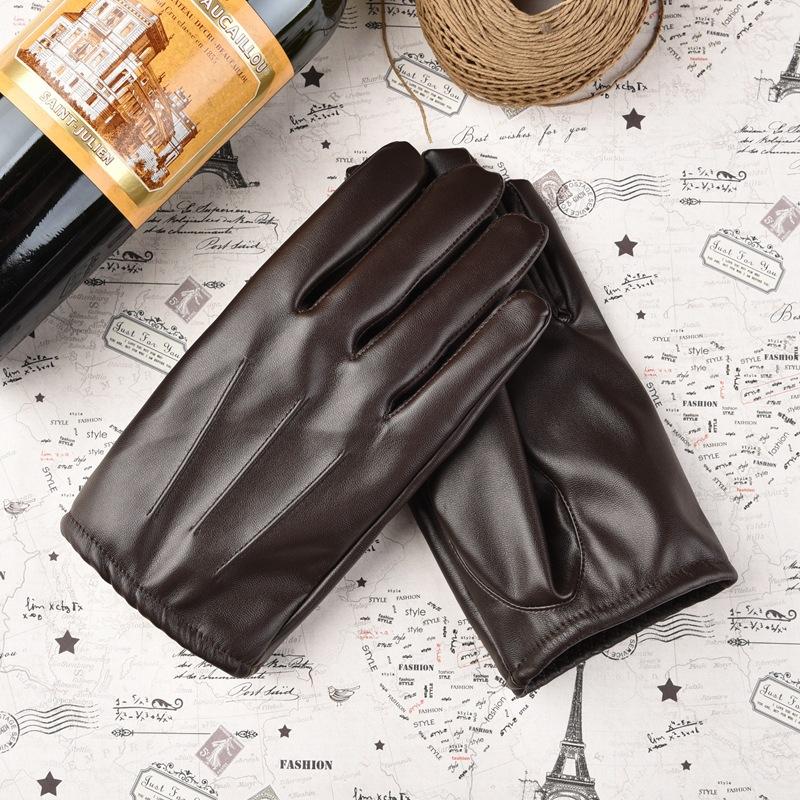 Touch Screen Gloves Male Autumn and Winter Cold Driver Simulation Leather