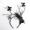 Diadema Exagerada Estilo Mori con Flores y Astas para Niños, para Fotos y Actuaciones