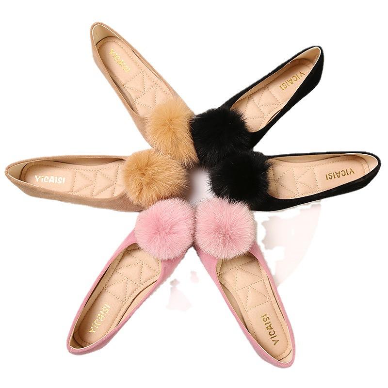 Туфли с помпонами из меха — фото 5