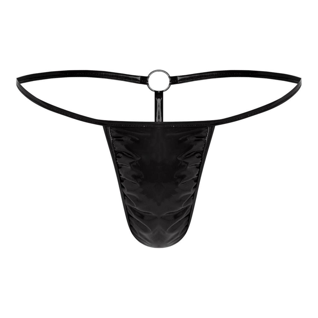 Per Uomo G-string Lucido Perizoma Vita Sottile Tasca Sporgente Anello a O Dorso a T Slip