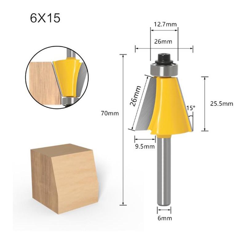 1/3pc 8MM Shank Chamfer Router Bit 15 22.5 30 Degree Milling Cutter for Wood Machine