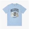 Ganni Animal Logo Print Women Short Sleeve Tee T4278 570