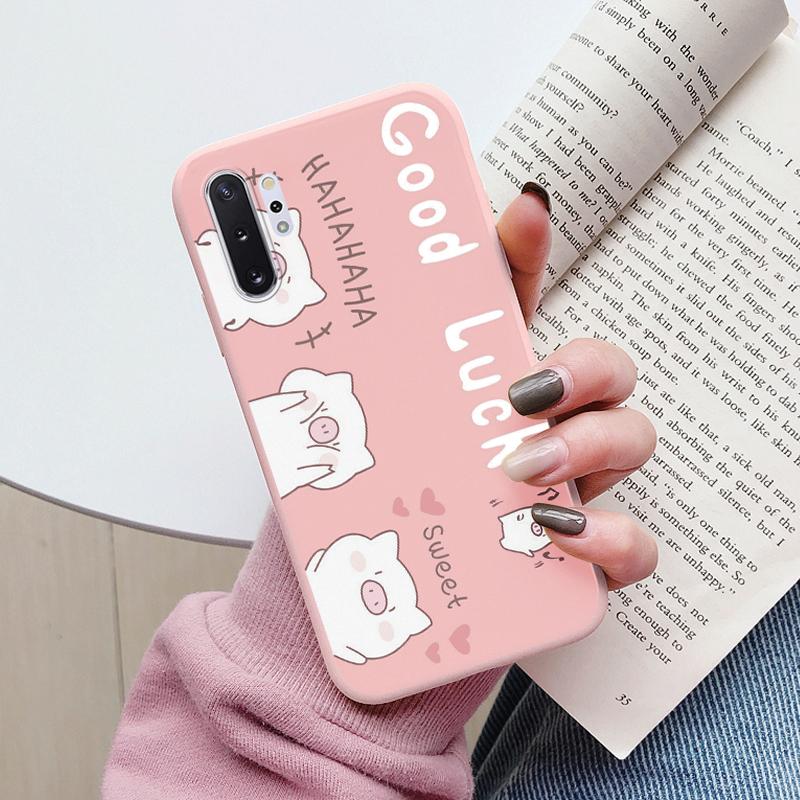 For Samsung Galaxy Note 10 Note10 Plus Cover Cute Cartoons Heart Cat Soft TPU Shockproof Phone Case For Samsung Note 10 Fundas