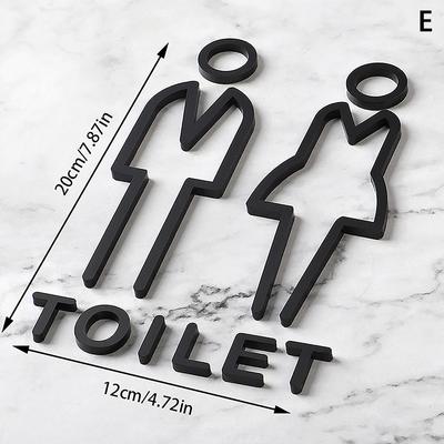 Acryl-Waschraum-Schild, individuelles WC-Tür-Wandetikett, Aufkleber, einfaches Badezimmer-Schild für Männer und Frauen, Toilettenanzeige