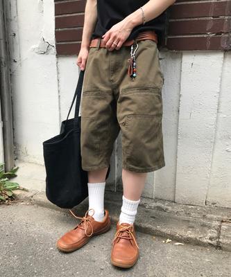 LEIRE Side Zipper Cargo Bermuda Shorts [Khaki]