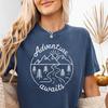 Adventure Awaits Comfort Colors Shirt, Mountains Calling Travel T-Shirt, Wanderlust Camping Tee, Gift for Camper Hiker, Nature Lover Explore