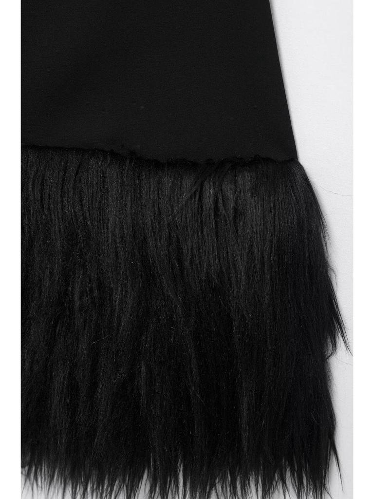 2025 Spring European & American Fashion Slim-Fit Halter Mini Dress with Feather Decor