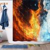 Vibrant Anthropomorphic Cats Shower Curtain - Fantasy Theme, 70.8x70.8 Inches, Washable Polyester, Includes 12 Hooks