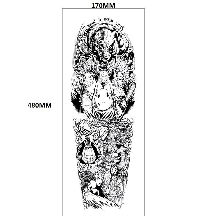 Lion Tiger Head Large Pattern Waterproof Full Arm Tattoo Sticker Flower Arm Large Pattern Water Transfer Wind Sticker