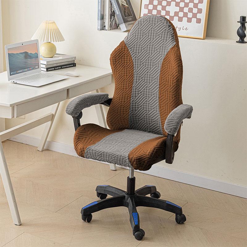 Spliced Color E-Sports Gaming Chair Covers Office Computer Chair Swivel Chair Dust-Proof Protective Cover with Armrest Cover