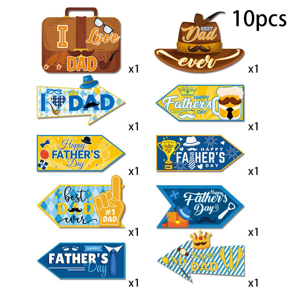 Father Day Themed Paper Wooden Stakes Directional Signs Party Scenes Props Decor