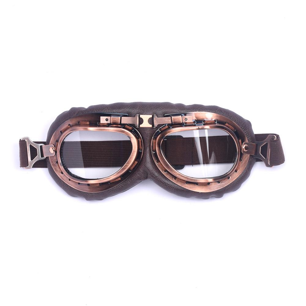 Retro Harley motorcycle helmet goggles, outdoor sand-proof and off-road riding glasses, windproof and bronze-colored goggles