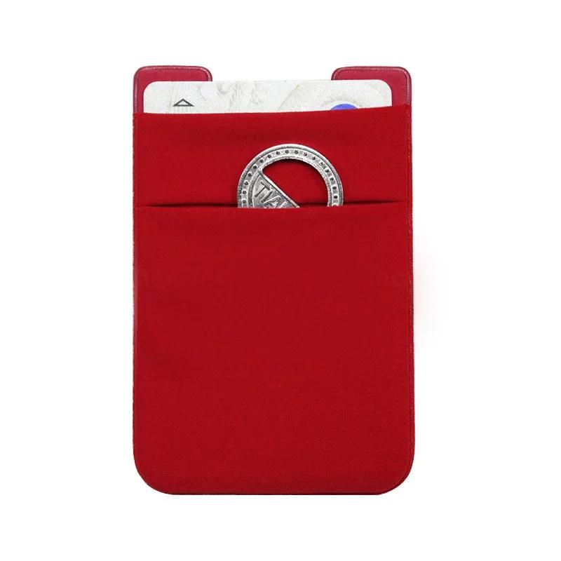 1pcs Thin Women Men Cell Phone ID Credit Card Holder Silicone Case Pouch Back Sticker Slim Wallet Case Card Holder