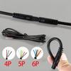 4Pin 5Pin 6Pin Jack Male Female Plug Car DVR Camera Extension DIY Cable Cord Power Wire Length 0.5m 1.2m 1.8m