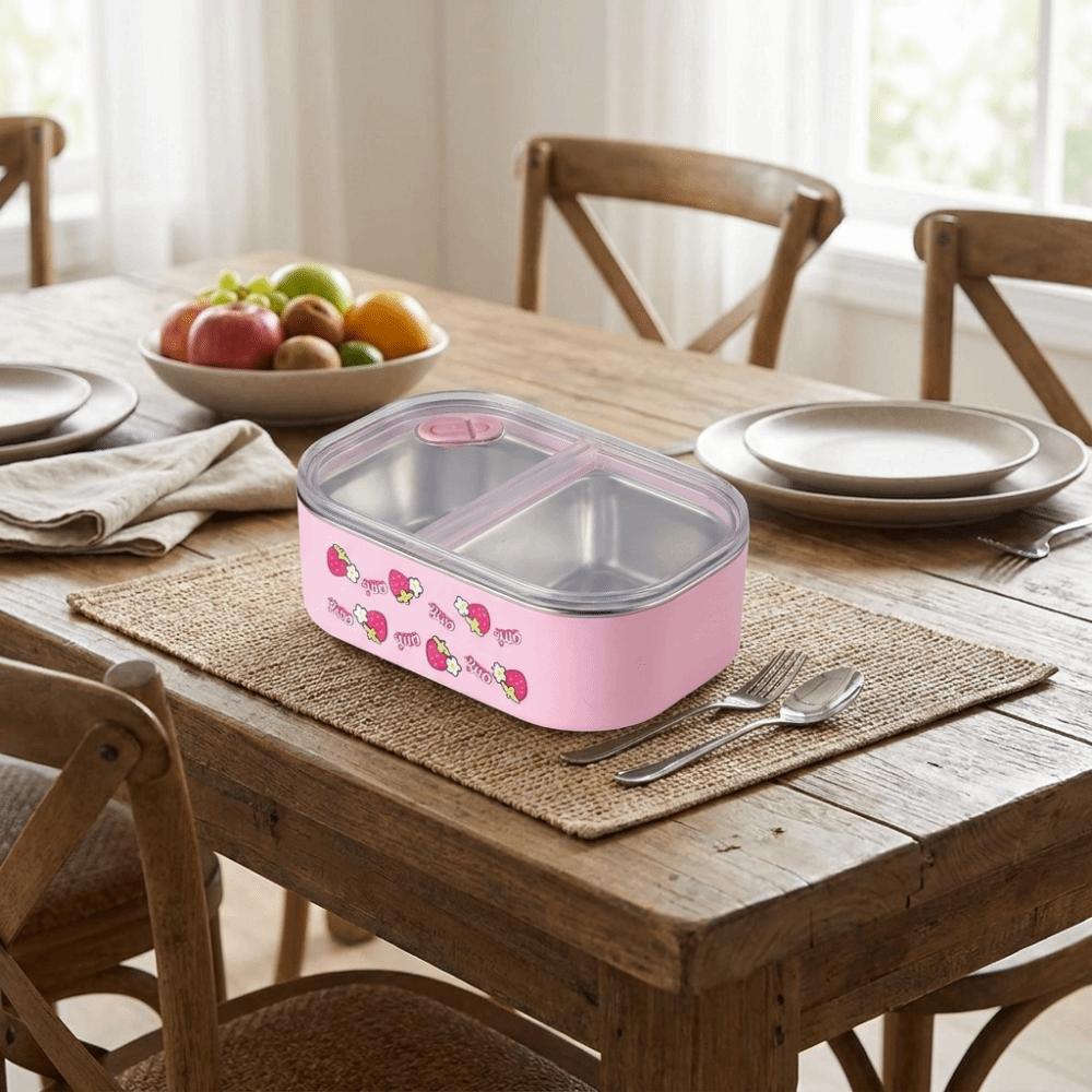 Cartoon Insulated Lunch Box Large Capacity Meal Container Stainless Steel Lunch Box  Outdoors