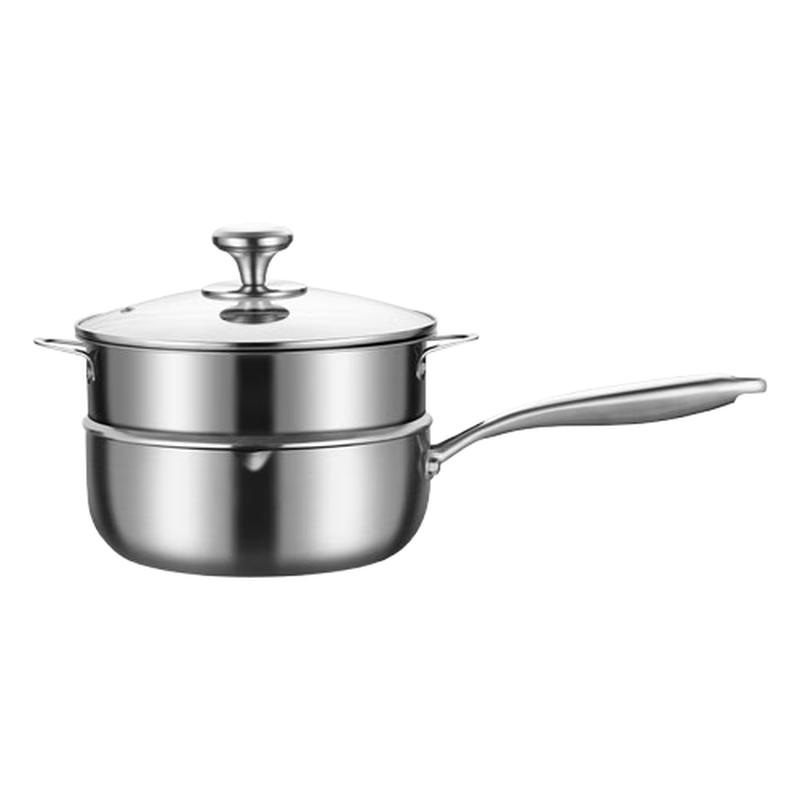 HUIHUADU 316 Stainless Steel Milk & Soup Pot with Steamer