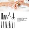 15pcs Stainless Steel Manicure Tool Set Nail Clippers File Dead Skin Remover Kit Black
