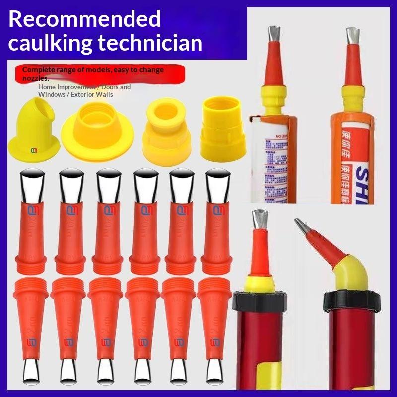 5/23 Pcs Stainless Steel Caulking Nozzle Silicone Sealant Tool Set For Bathroom Kitchen Sink Joint Sealing And Application