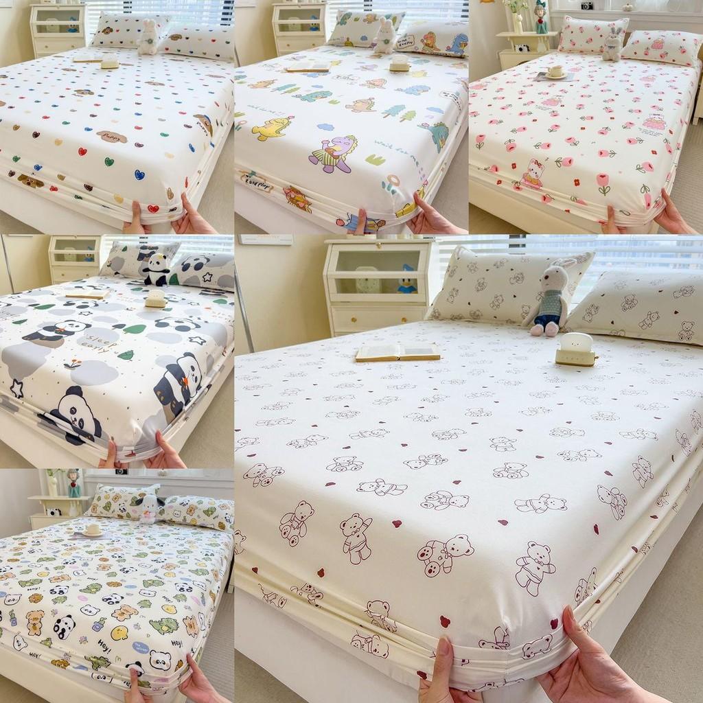 Dinosaur Dog Flower Bear Print Bedspread Set Cartoon Mattress Cover Protective
