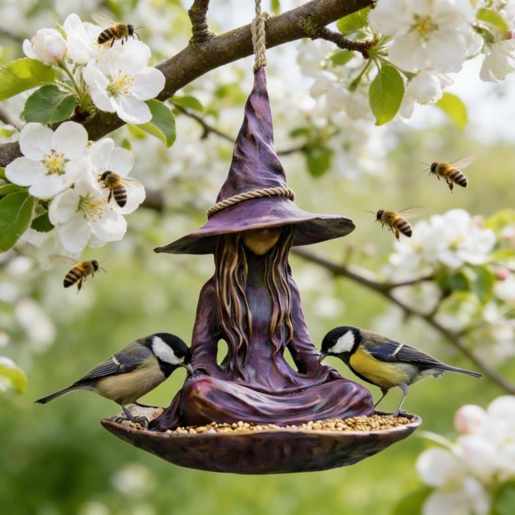 Handcrafted Resins Bird Feeder Easy Installation Garden Decoration For Nature Observation