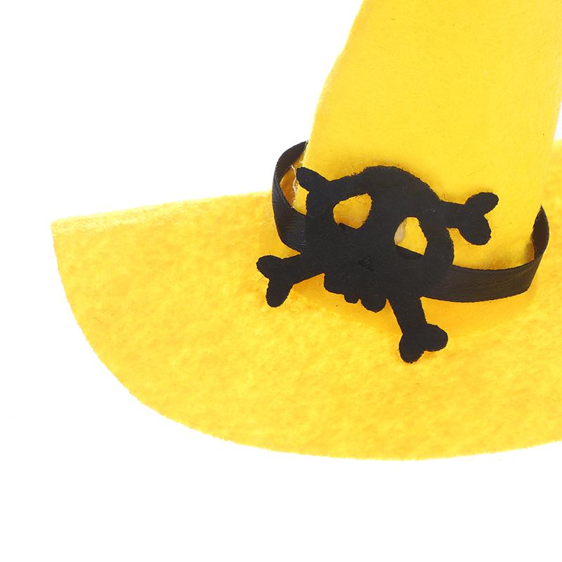 3Pcs Miniature Dollhouse Mini Color Felt Witch Hats For Halloween House Decoration Dolls Accessories Kids Play Toys Witch Hats